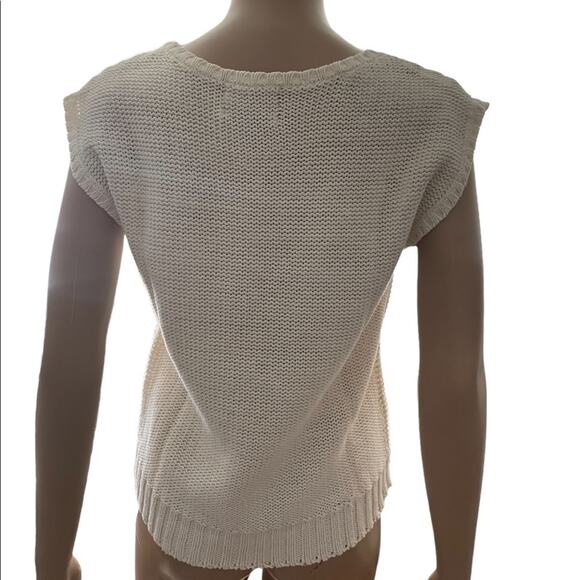 Vintage Smith & Jones Knitted Top Women M Cap Sleeves Elegant Clean Look - Picture 3 of 9